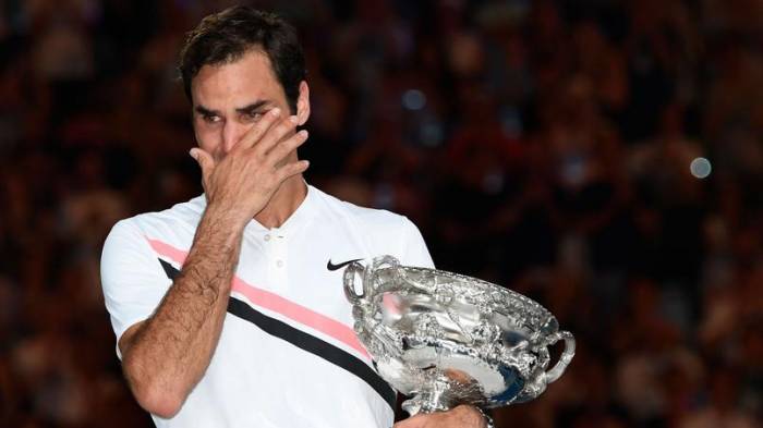 Les larmes de Roger Federer après son sacre