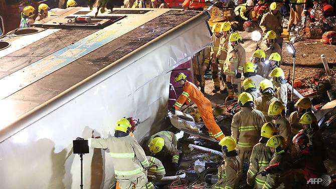 19 dead, 65 hurt as Hong Kong double-decker bus overturns
 