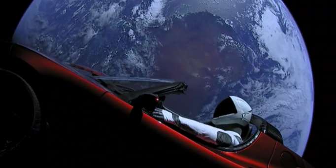 "Starman" set out on space trip after big rocket launch - NO COMMENT