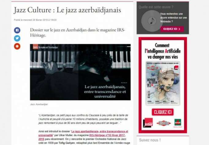 Französische Presse schreibt über aserbaidschanischen Jazz