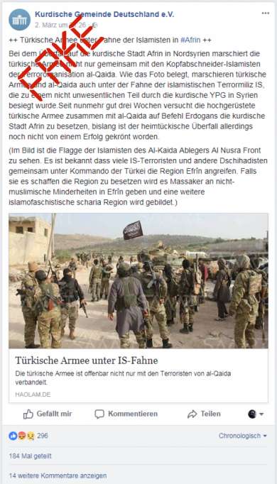 Factcheck: "Türkische Armee unter IS-Fahne"
