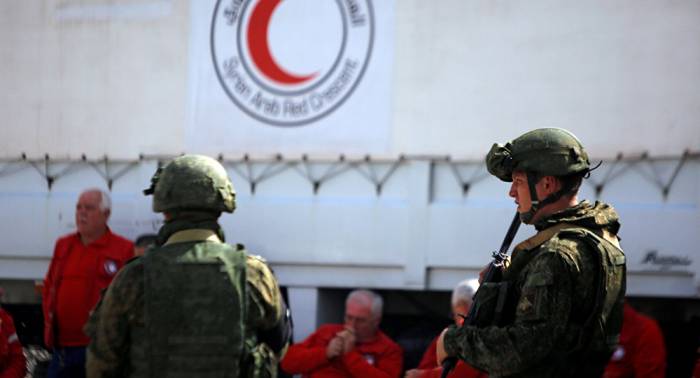 Convoy humanitario de Media Luna Roja llega a Guta Oriental