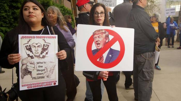 Protestas en San Diego contra la visita de Trump a California