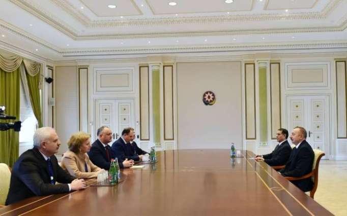 Treffen zwischen Staatspräsident Ilham Aliyev und dem Präsidenten der Republik Moldau