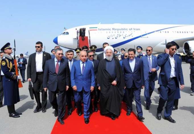 Iranian president arrives in Azerbaijan - PHOTOS