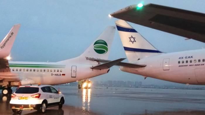 German and Israeli airliners collide at Ben Gurion - NO COMMENT