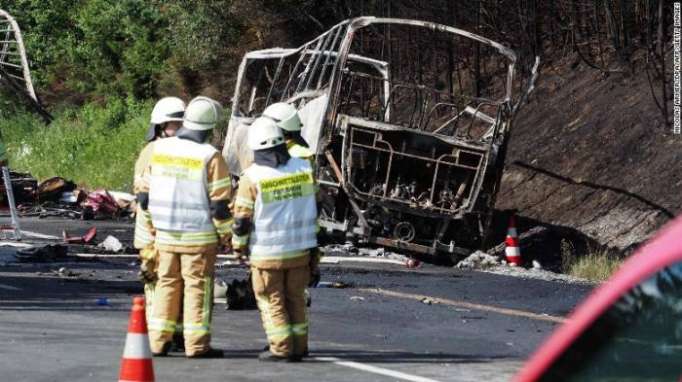 1 dead, over a dozen injured in bus-truck collision in Bavaria