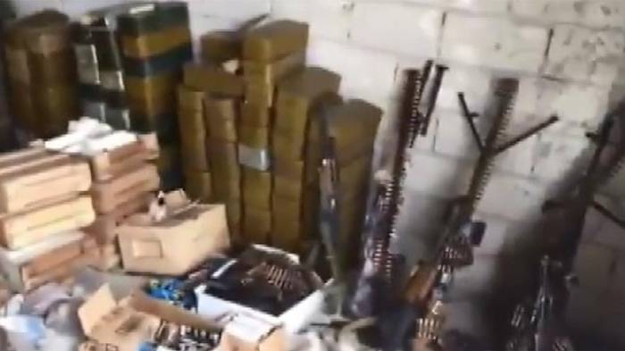 Afrində terrorçuların silah anbarı tapılıb