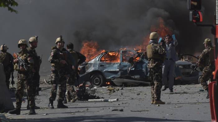 Suicide car bomber hits Afghan capital, at least four wounded