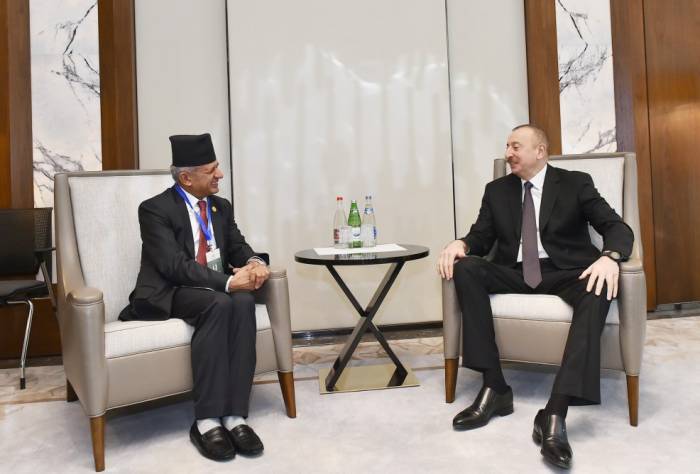 Ilham Aliyev se encuentra con el ministro de Asuntos Exteriores de Nepal