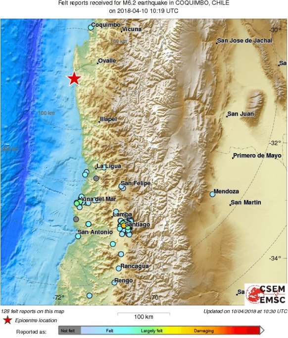 Un fuerte terremoto sacude Chile