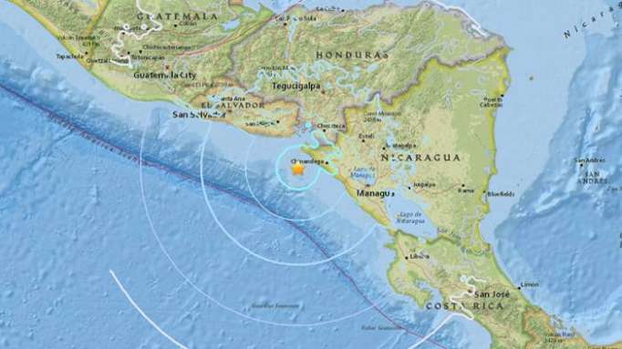 Un sismo de magnitud 5,6 sacude la costa oeste de Nicaragua