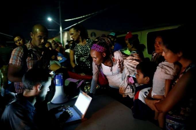 Caravana de migrantes centroamericanos en la frontera con EEUU para pedir asilo