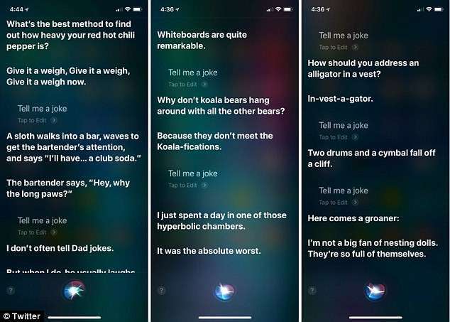 Apple has programmed Siri to learn dozens of new jokes and puns