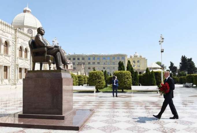 Präsident Ilham Aliyev zu Besuch in Chatschmaz