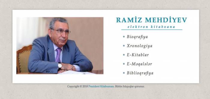 La Bibliothèque présidentielle met en service son projet «Ramiz Mehdiyev. Bibliothèque électronique»