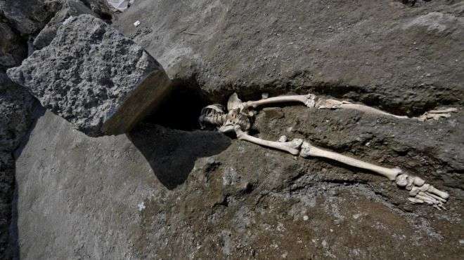 Pompeii victim crushed by boulder while fleeing eruption