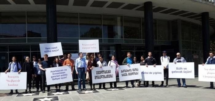 Azerbaijani, Armenian youth hold rally in Tbilisi calling for peace