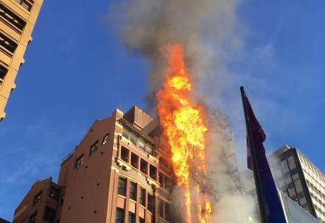 Spectacular blaze engulfs office building in Australia