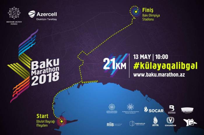 Heydar Aliyev Foundation VP Leyla Aliyeva, Arzu Aliyeva taking part in Baku Marathon 2018