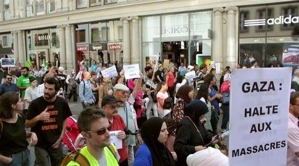 تظاهرة شرق فرنسا دعماً للشعب الفلسطيني