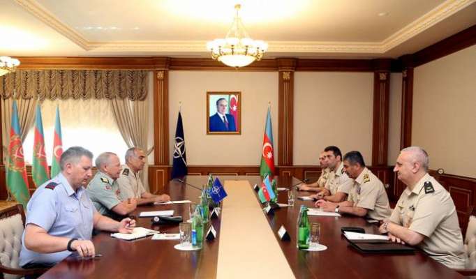 Azerbaijani defense minister meets NATO generals