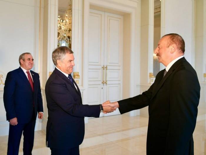 President Ilham Aliyev received delegation led by Russian State Duma chairman - URGENT 