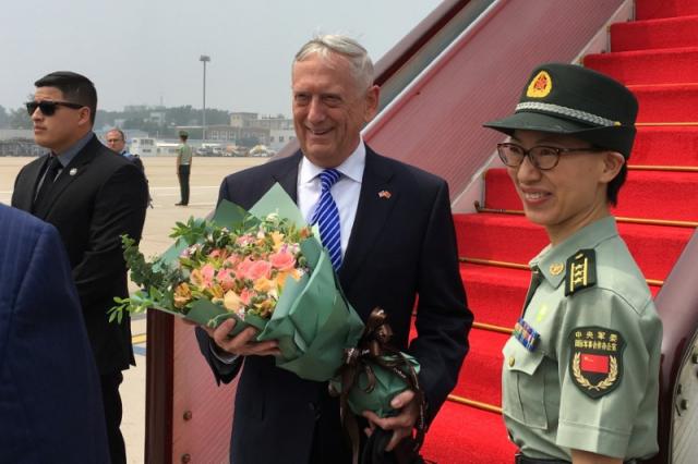 Mattis becomes first U.S. defense chief to visit China under Trump