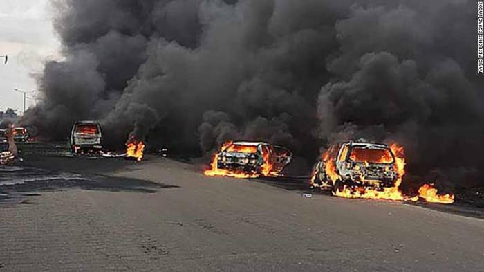 Oil tanker explosion kills at least 9 in Nigeria, sets dozens of cars on fire