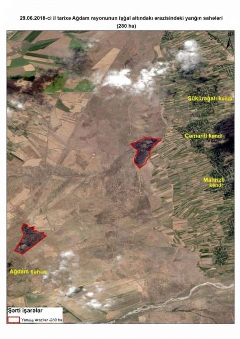 Azercosmos: Armenier haben Brandstiftungen in 280 ha Fläche in besetzten aserbaidschanischen Gebieten begangen