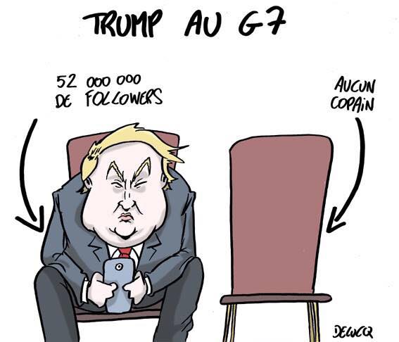 Donald Trump au G7 - CARICATURE