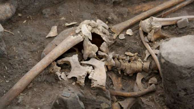 FOTO: Encuentra el esqueleto del exmarido de su mujer mientras trabajaba en el huerto
