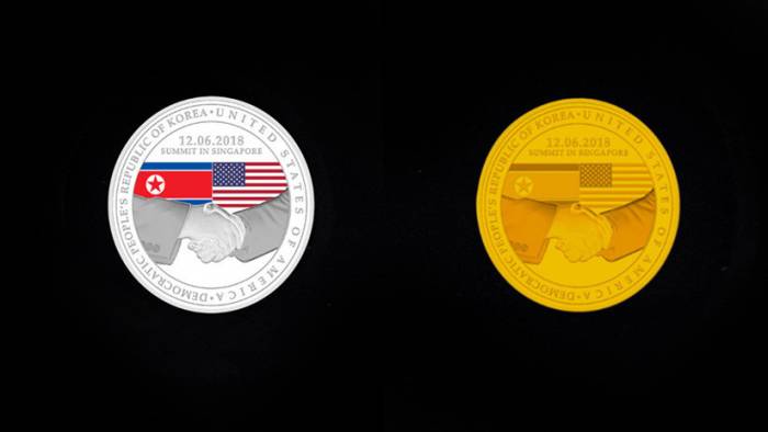 FOTO: Singapur anuncia una emisión de monedas conmemorativas dedicadas a la reunión de Trump y Kim