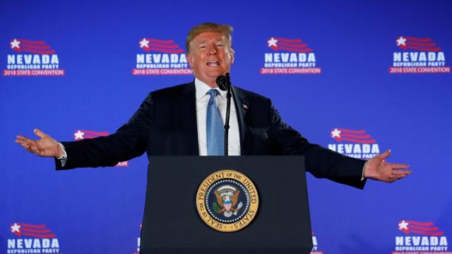 Trump defends policies on border, North Korea in visit to Las Vegas
 