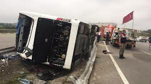 Bus carrying policemen overturns in Turkey