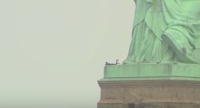 Concluye la protesta en la Estatua de la Libertad de Nueva York