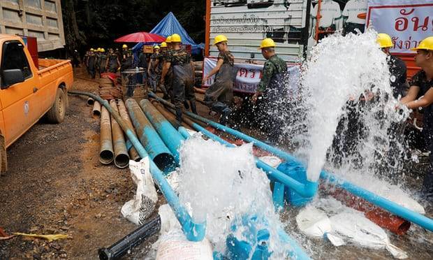 Thai cave rescue: military drains cave in hope boys can walk out before rains