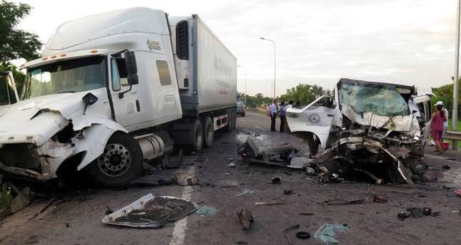 13 killed after van carrying wedding party collides head-on with a truck