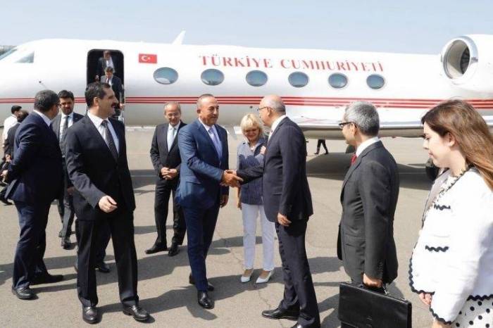 Turkish FM arrives in Azerbaijan