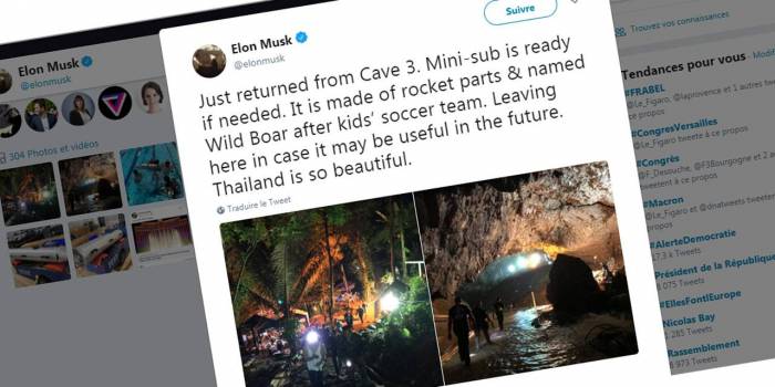 Thaïlande : Elon Musk et son mini sous-marin de secours prêts à aider les sauveteurs