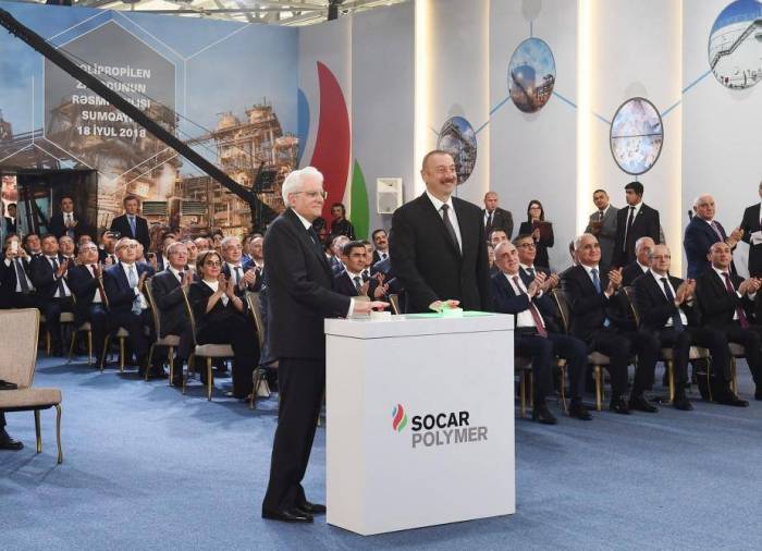 Presidents of Azerbaijan, Italy attend opening of polypropylene plant in Sumgait city - PHOTOS