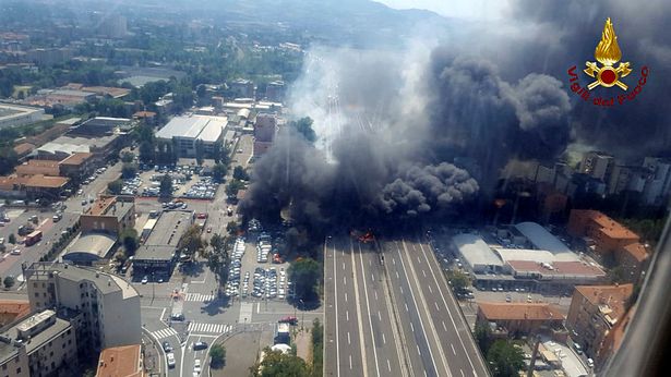 Bologna explosion: Huge fireball erupts after fuel tanker crash kills two and injures 70 on Italy motorway