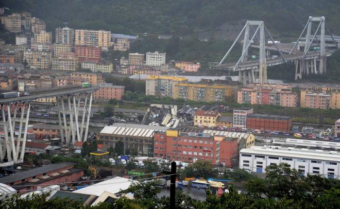 At least 35 dead as motorway bridge collapses near Genoa, Italy -VIDEO