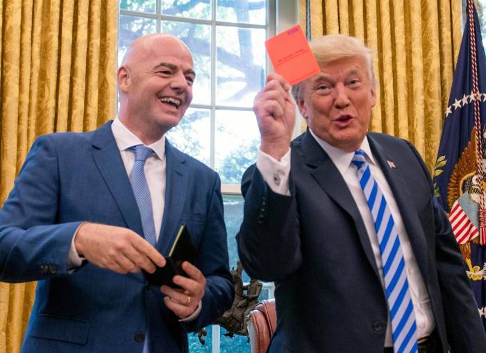 Trump welcomes FIFA chief Infantino, gives press red card