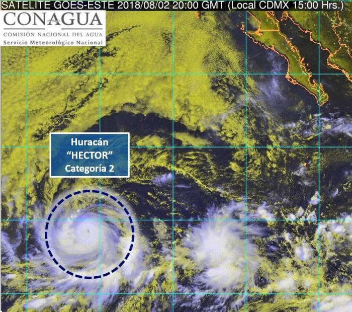 Tormenta tropical Héctor toma fuerza en el Pacífico y se convierte en huracán de categoría 2