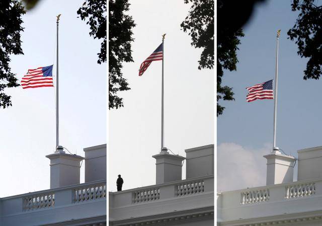 Trump, under pressure, orders flags flown at half-staff for McCain
 
