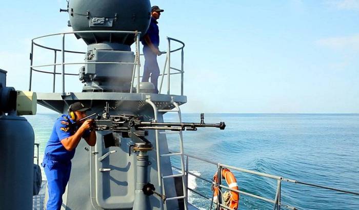 Azerbaijani seamen take 2nd place in artillery shooting contest at Sea Cup 2018