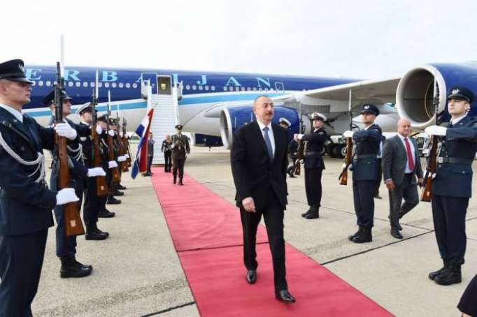 El presidente Ilham Aliyev comienza visita oficial a Croacia 