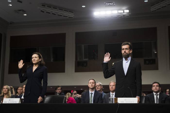 Facebook and Twitter executives grilled in hearings before US Congress