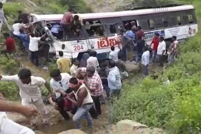 Bus crash in S. India leaves at least 45 people killed